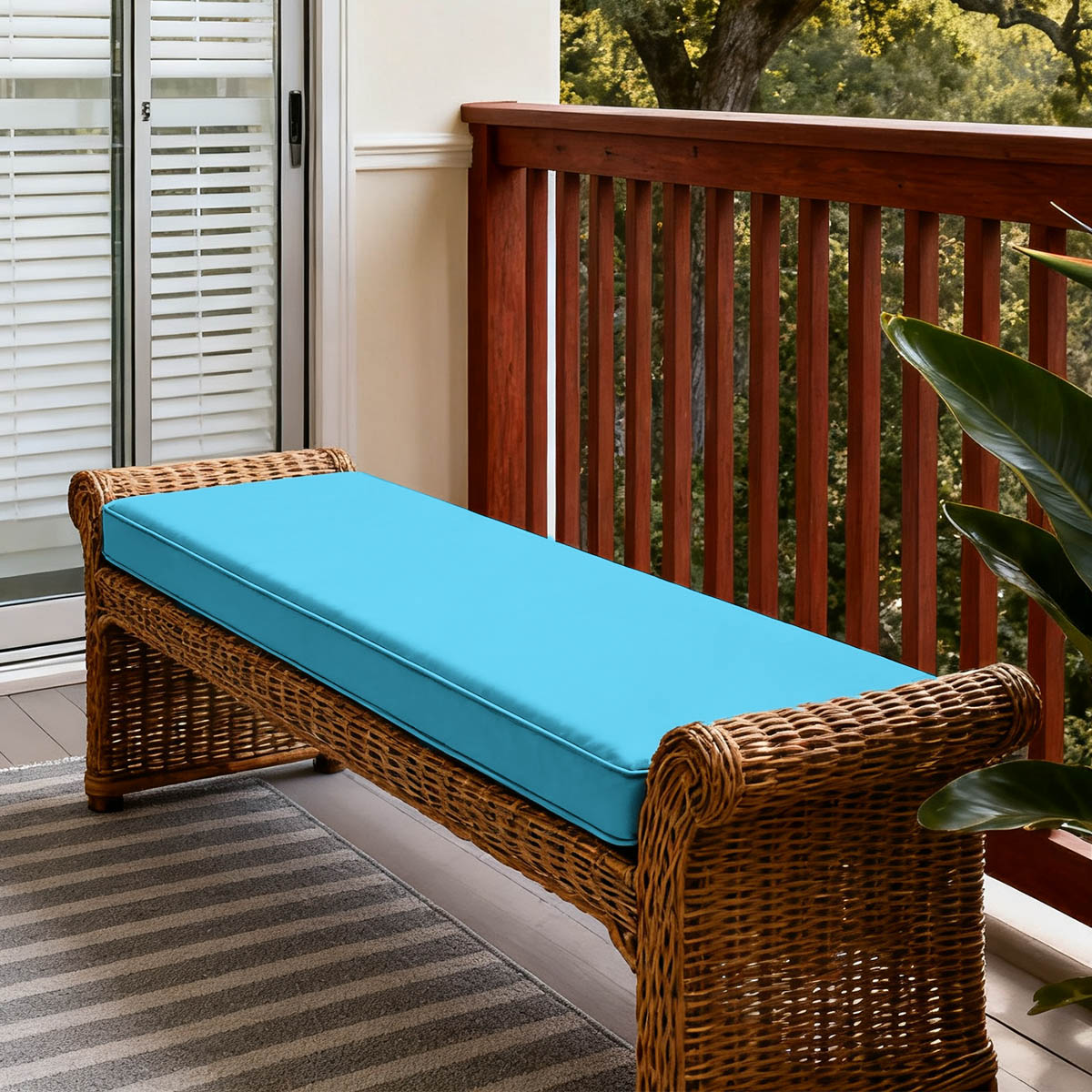 WNP cushion Patio Garden Bench Cushion Aqua Blue