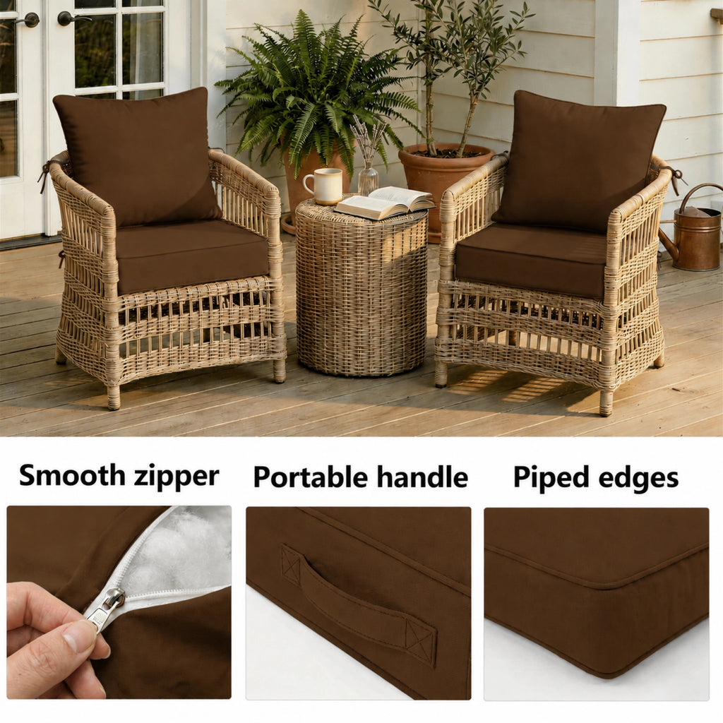 2 Pack Patio Cushion & Pillow Cover Set