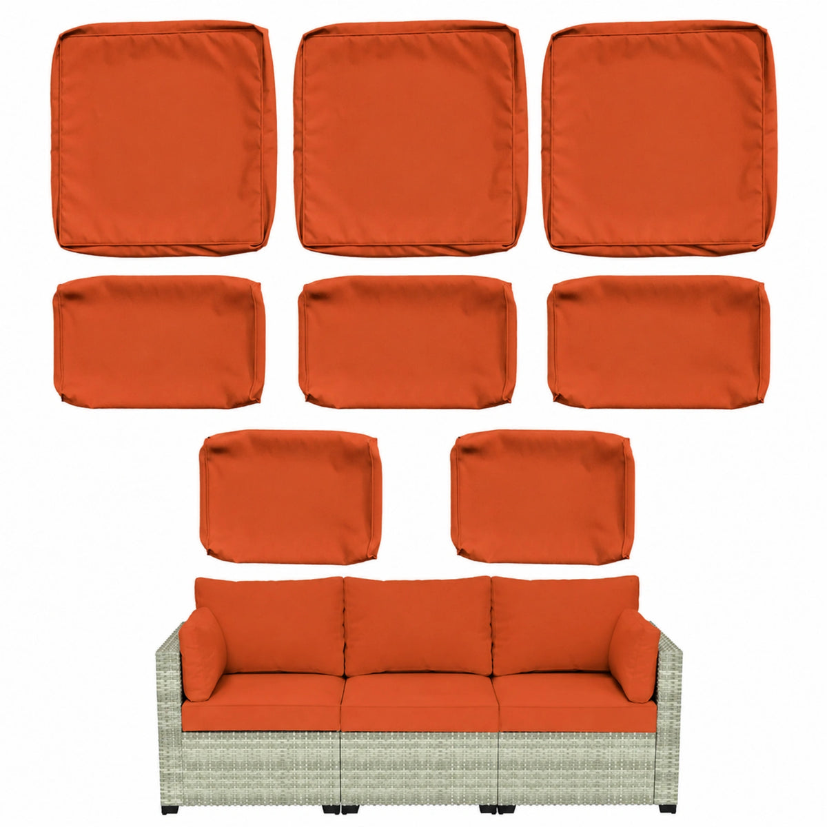 8 Piece Outdoor Patio Cushion Cover Set