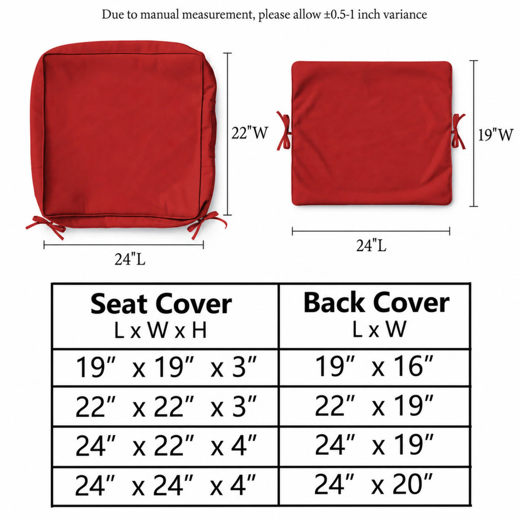 2 Pack Patio Cushion & Pillow Cover Set