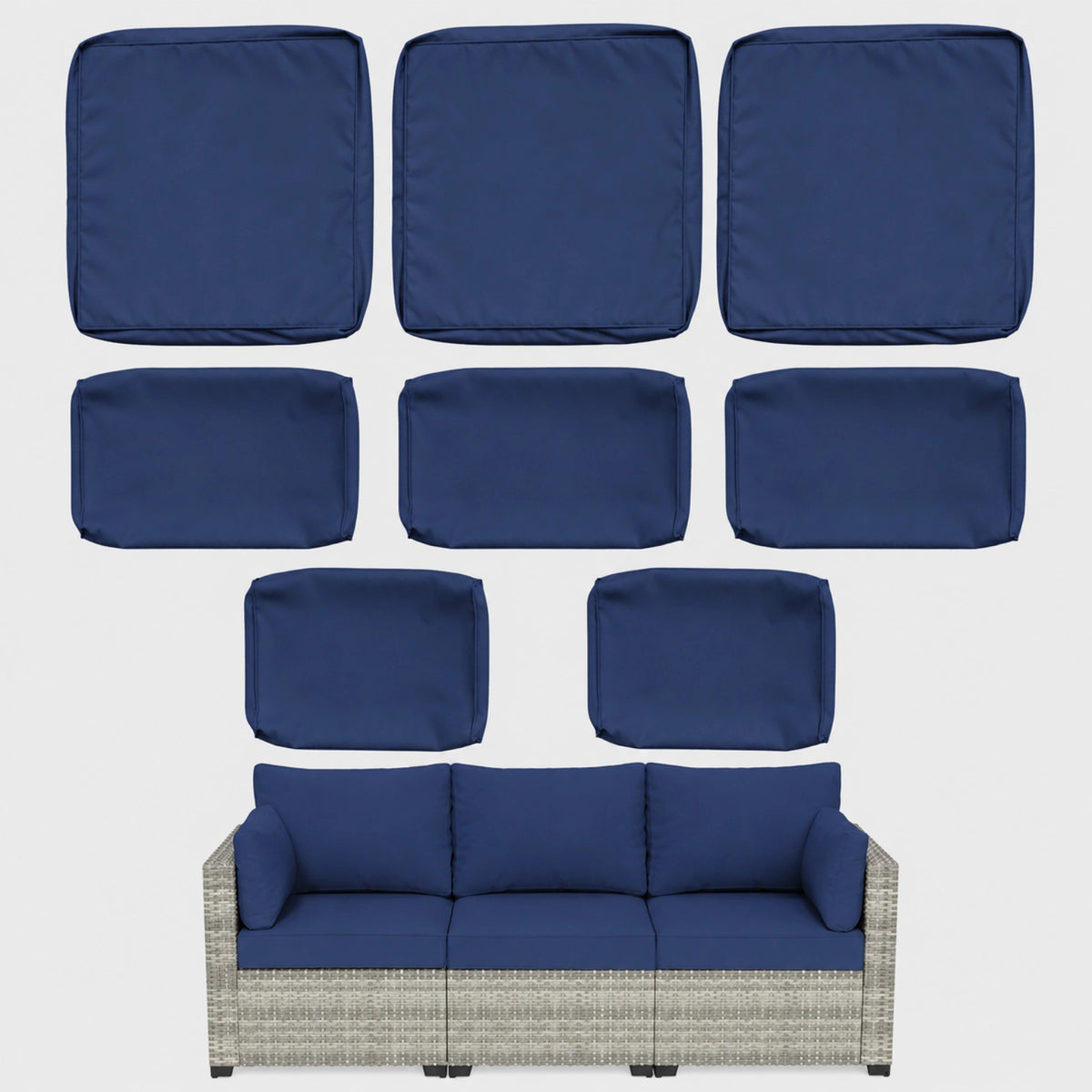 8 Piece Outdoor Patio Cushion Cover Set