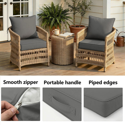 4 Pack Patio Cushion & Pillow Cover Set