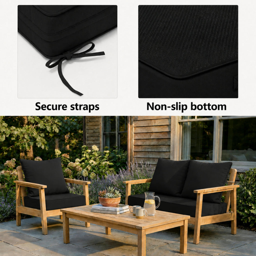2 Pack Patio Cushion & Pillow Cover Set