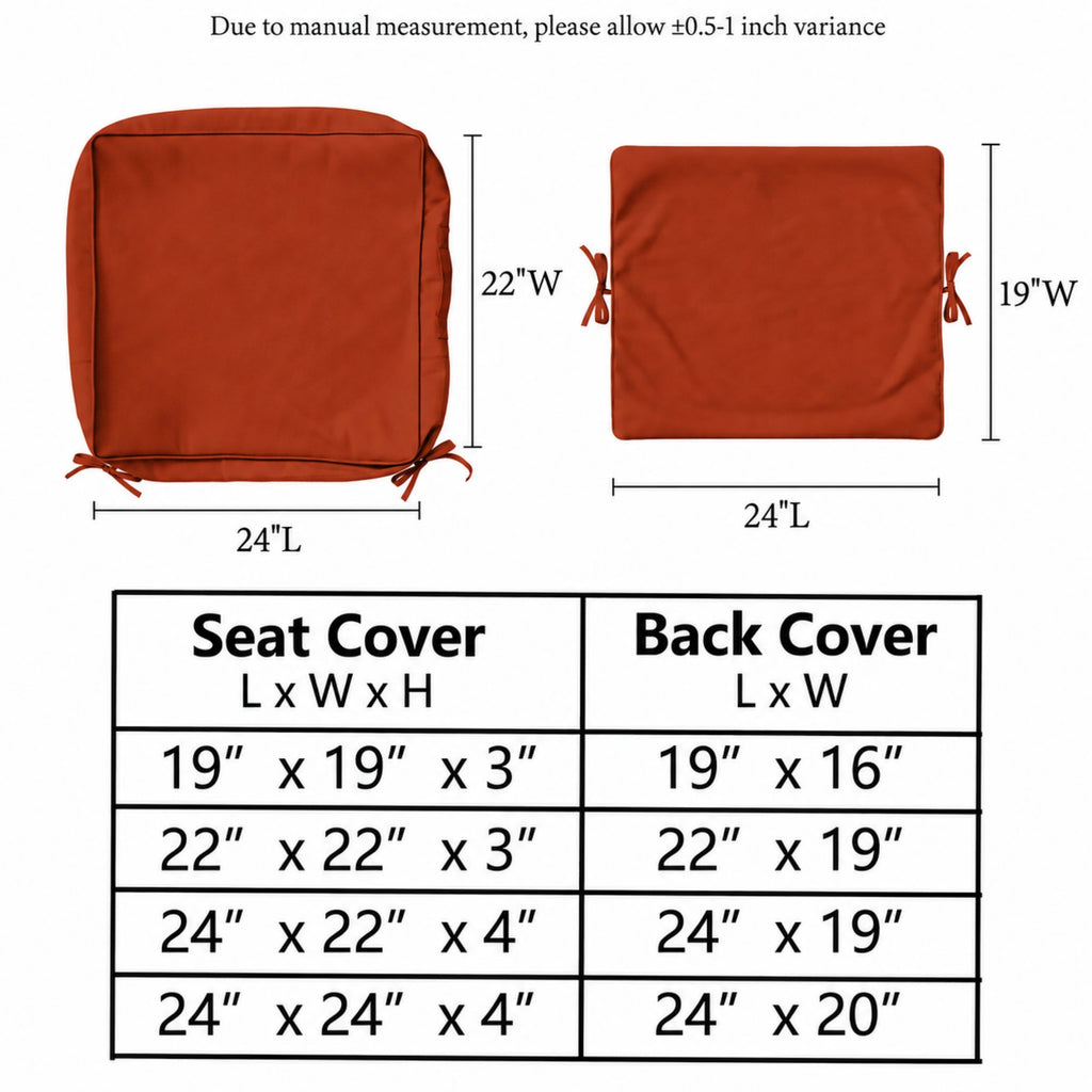 2 Pack Patio Cushion & Pillow Cover Set