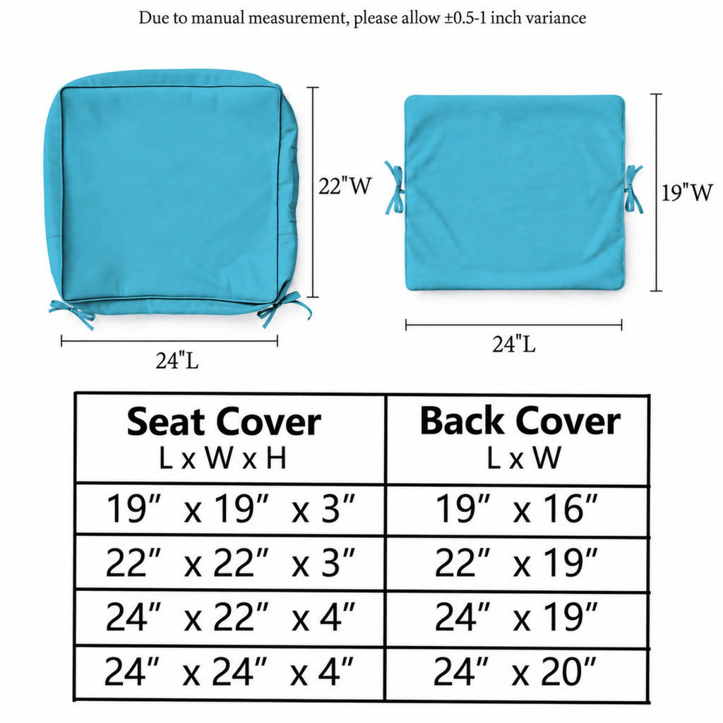 2 Pack Patio Cushion & Pillow Cover Set