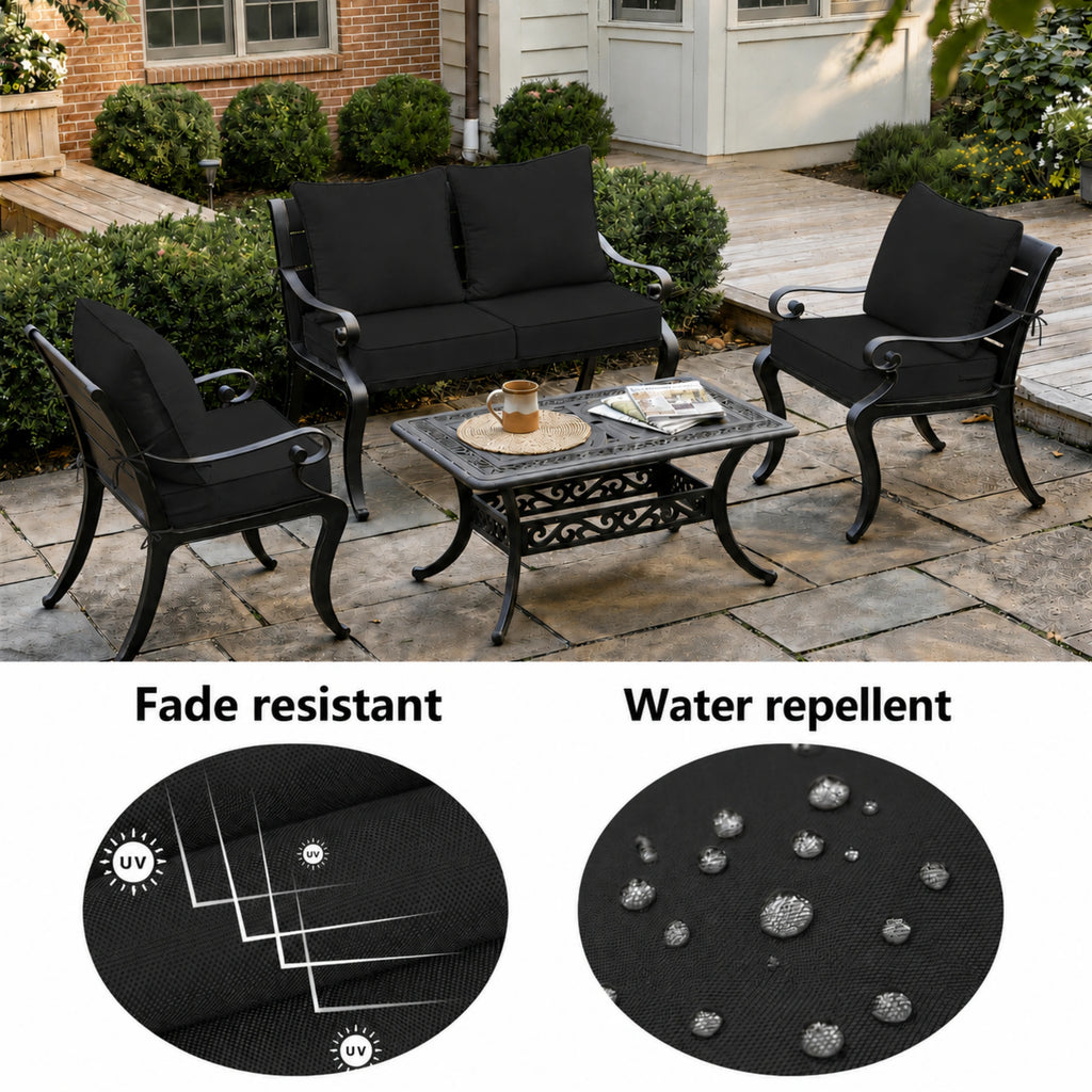 2 Pack Patio Cushion & Pillow Cover Set