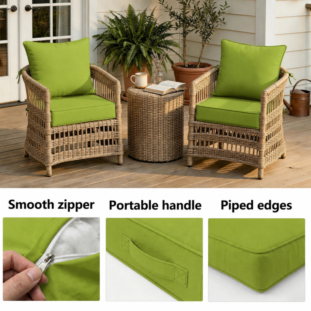 2 Pack Patio Cushion & Pillow Cover Set