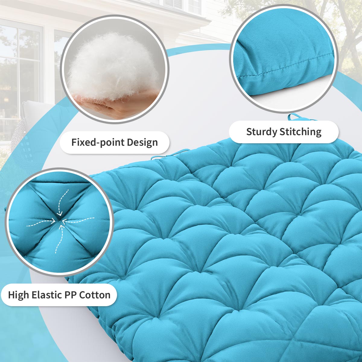 WNP cushion Porch Swing Cushion with Backrest