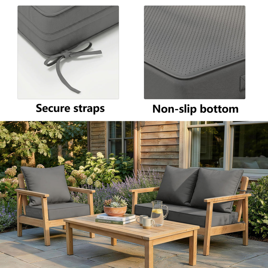 4 Pack Patio Cushion & Pillow Cover Set