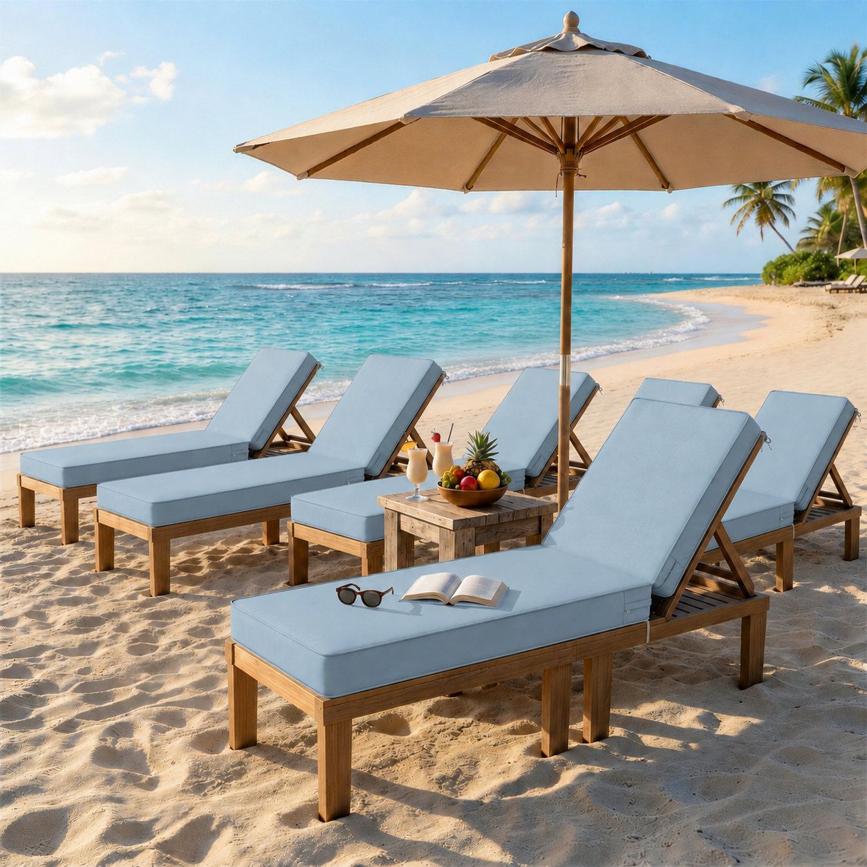 6 Pack Outdoor Chaise Lounge Cushions
