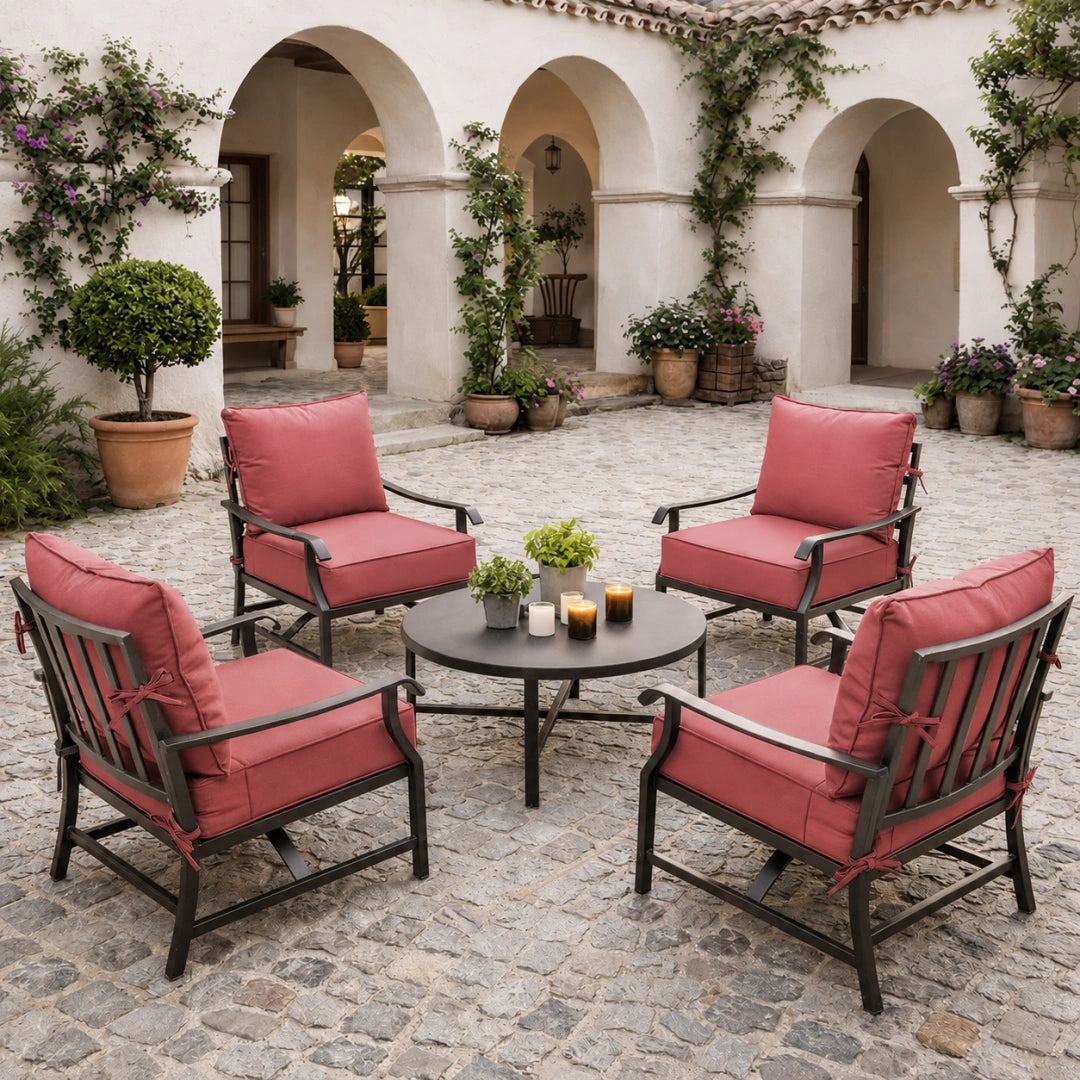 fuchsia-red-outdoor-patio-chair-cushions-4-piece-set