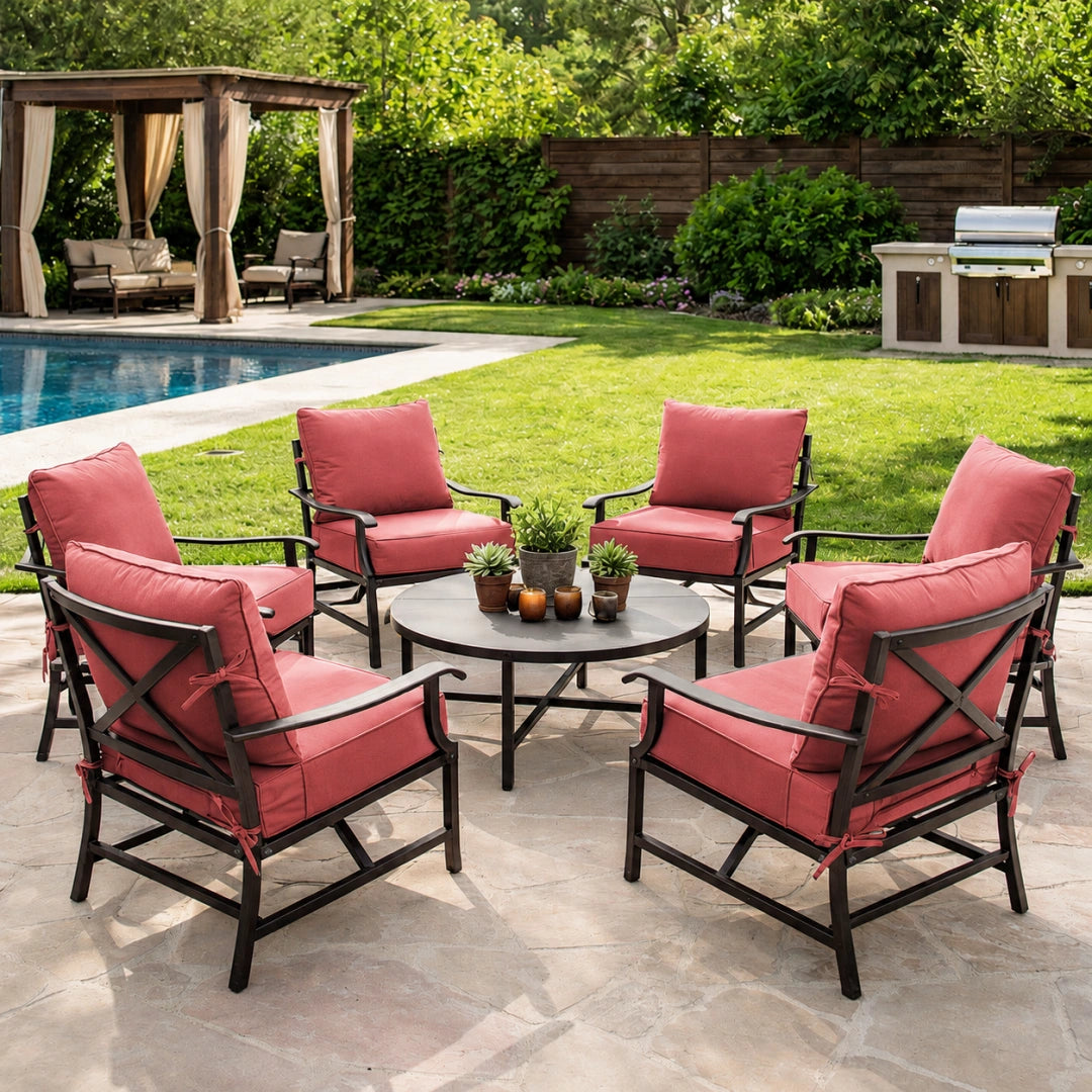fuchsia-red-outdoor-patio-chair-cushions-6-piece-set