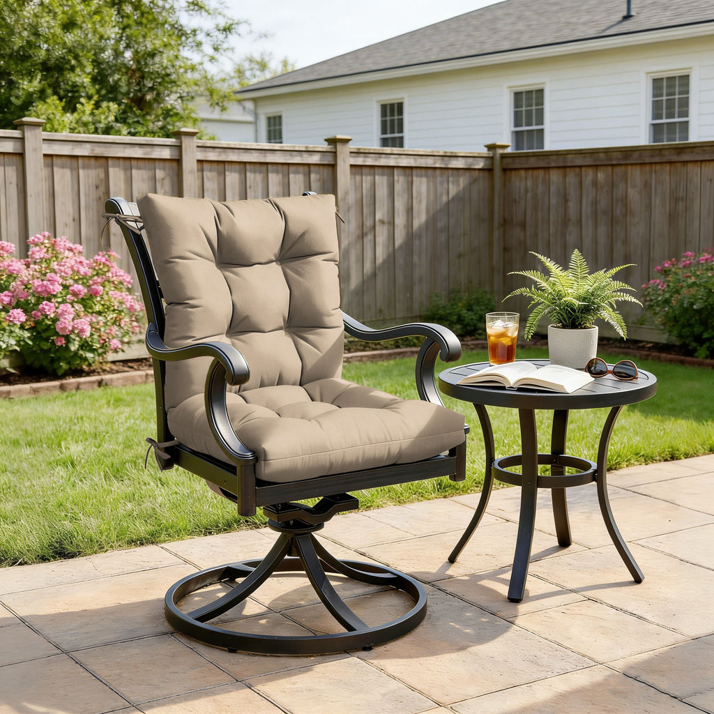 Patio High Back Replacement Cushions Sand 42 x 21 x 5 inch