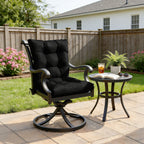 Patio High Back Replacement Cushions Black 42 x 21 x 5 inch