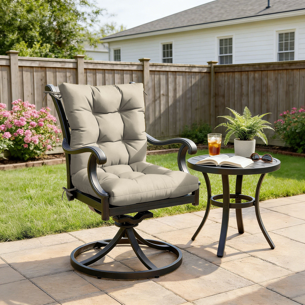 Patio High Back Replacement Cushions Cream 42 x 21 x 5 inch