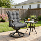 Patio High Back Replacement Cushions Light Gray 42 x 21 x 5 inch