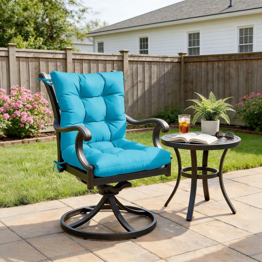 Patio High Back Replacement Cushions Aqua Blue 42 x 21 x 5 inch