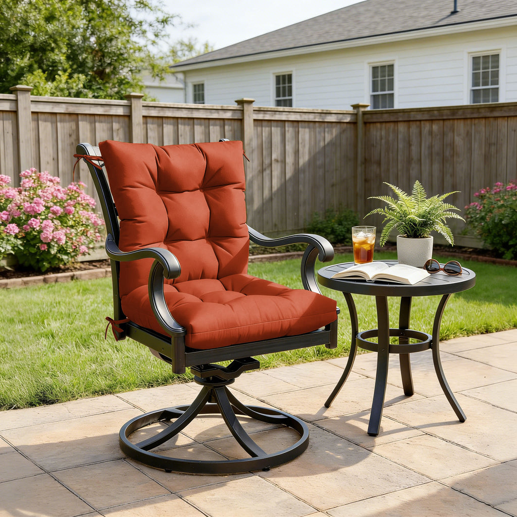 Patio High Back Replacement Cushions Orange Red 42 x 21 x 5 inch