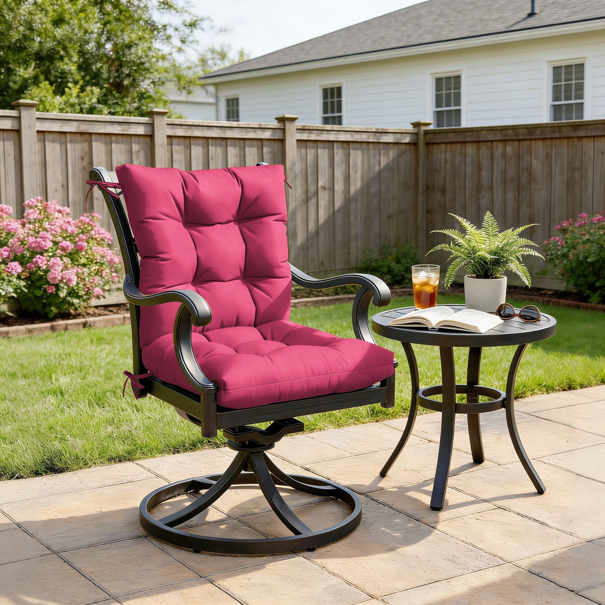 Patio High Back Replacement Cushions Pink 42 x 21 x 5 inch