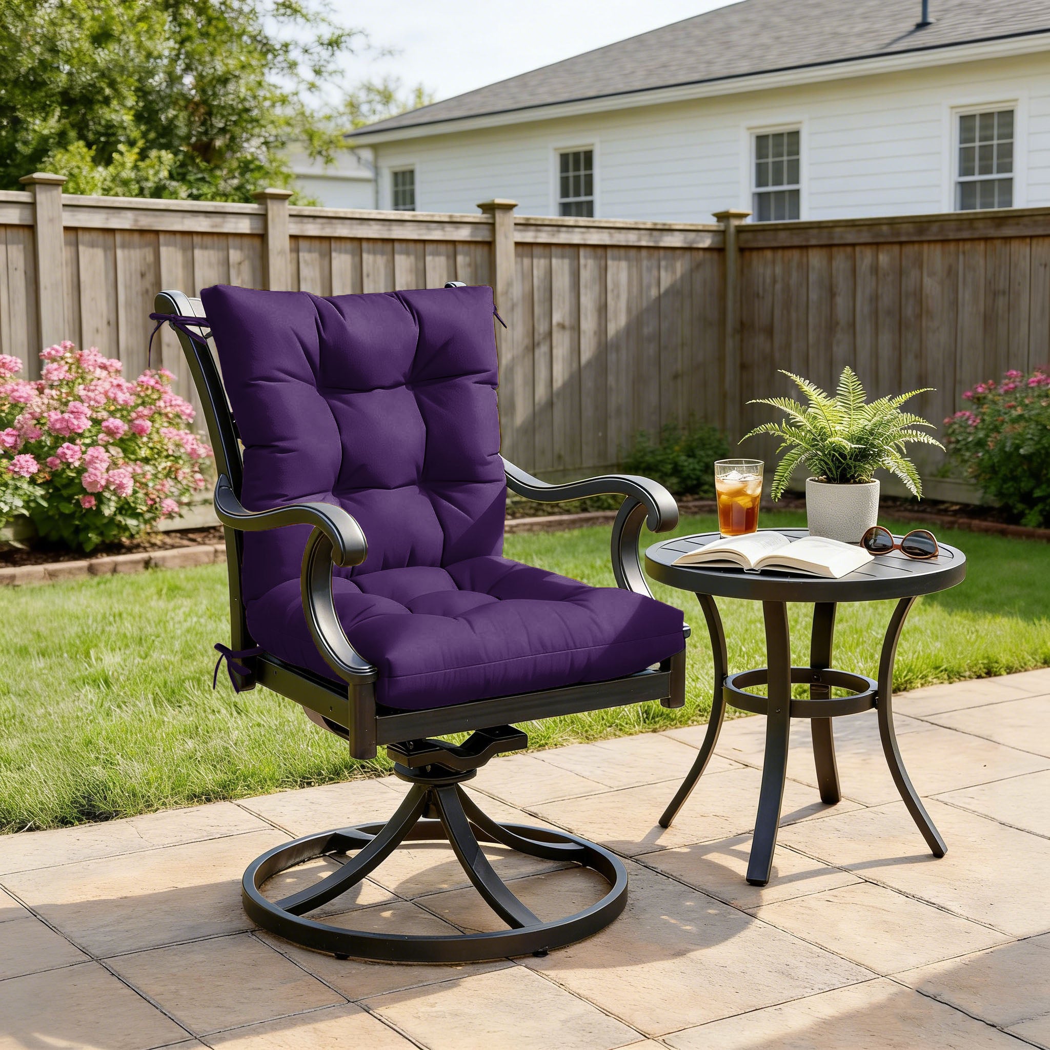 Patio High Back Replacement Cushions Purple 42 x 21 x 5 inch