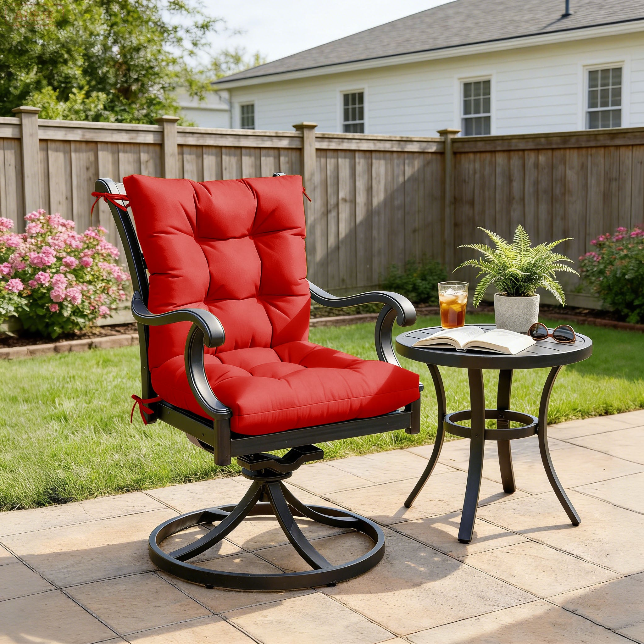 Patio High Back Replacement Cushions Red 42 x 21 x 5 inch