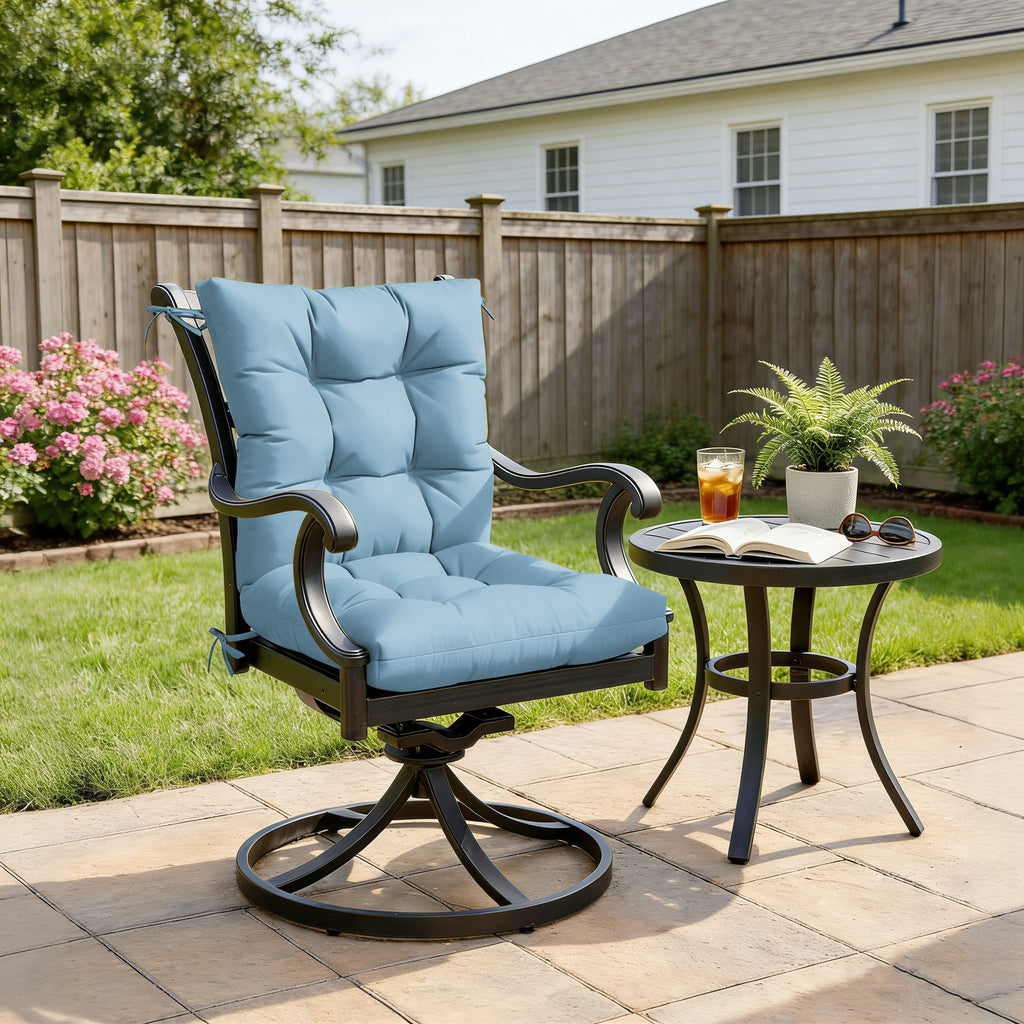 Patio High Back Replacement Cushions Sky Blue 42 x 21 x 5 inch