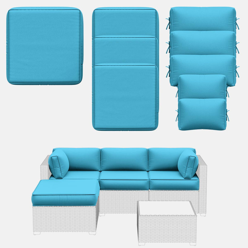 WNP cushion 9PCS Patio Sectional Cushion Set, 4 inches
