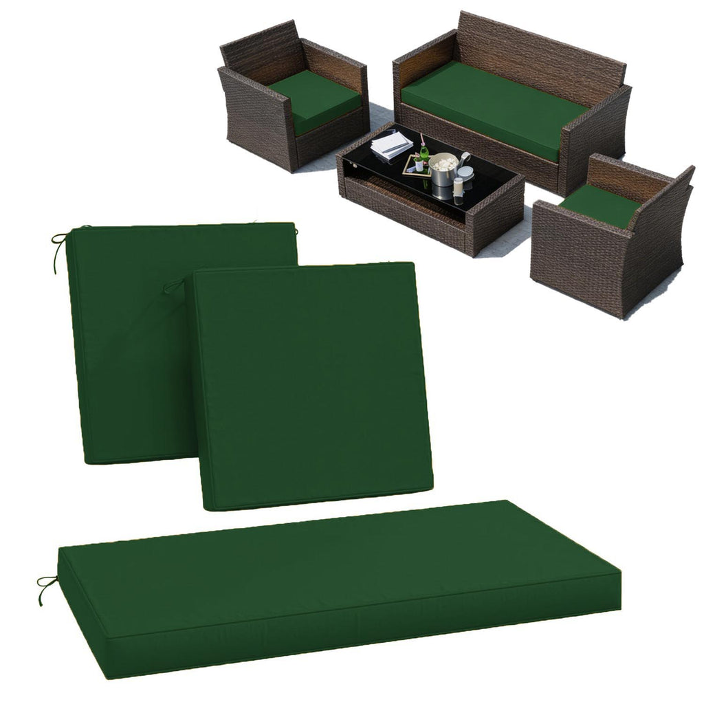 3PCS Patio Seat Cushion Set Olive Green