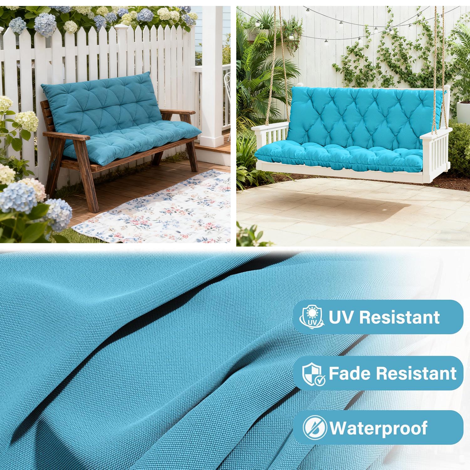 Porch Swing Cushion with Backrest