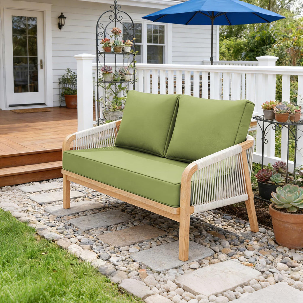 Outdoor Loveseat Cushion Light Green 46 × 26 × 5 inch