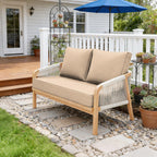 Outdoor Loveseat Cushion Sand 46 × 26 × 5 inch