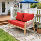 Outdoor Loveseat Cushion Red 46 × 26 × 5 inch