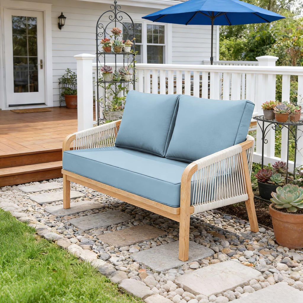 Outdoor Loveseat Cushion Sky Blue 46 × 26 × 5 inch