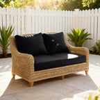Outdoor Loveseat Cushion Black 46 × 26 × 5 inch