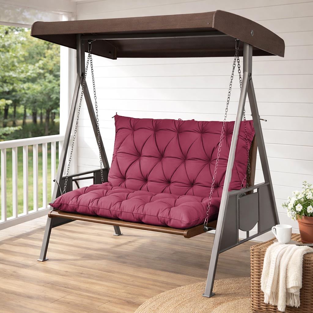 Porch Swing Cushion with Backrest Fuchsia Red