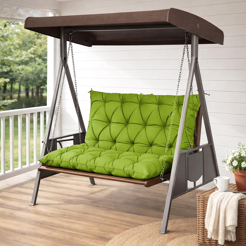 Porch Swing Cushion with Backrest Grass Green