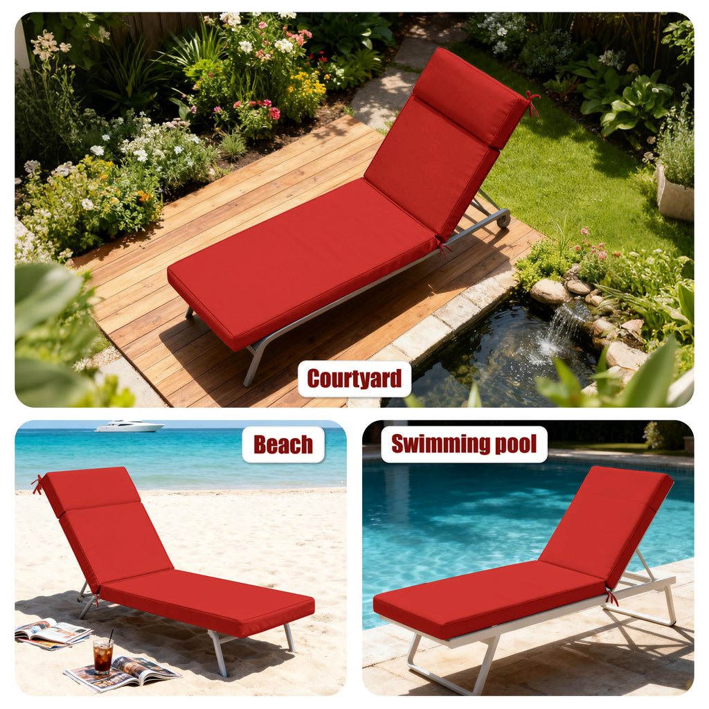 WNP cushion 2 Pack Outdoor Chaise Lounge Cushions