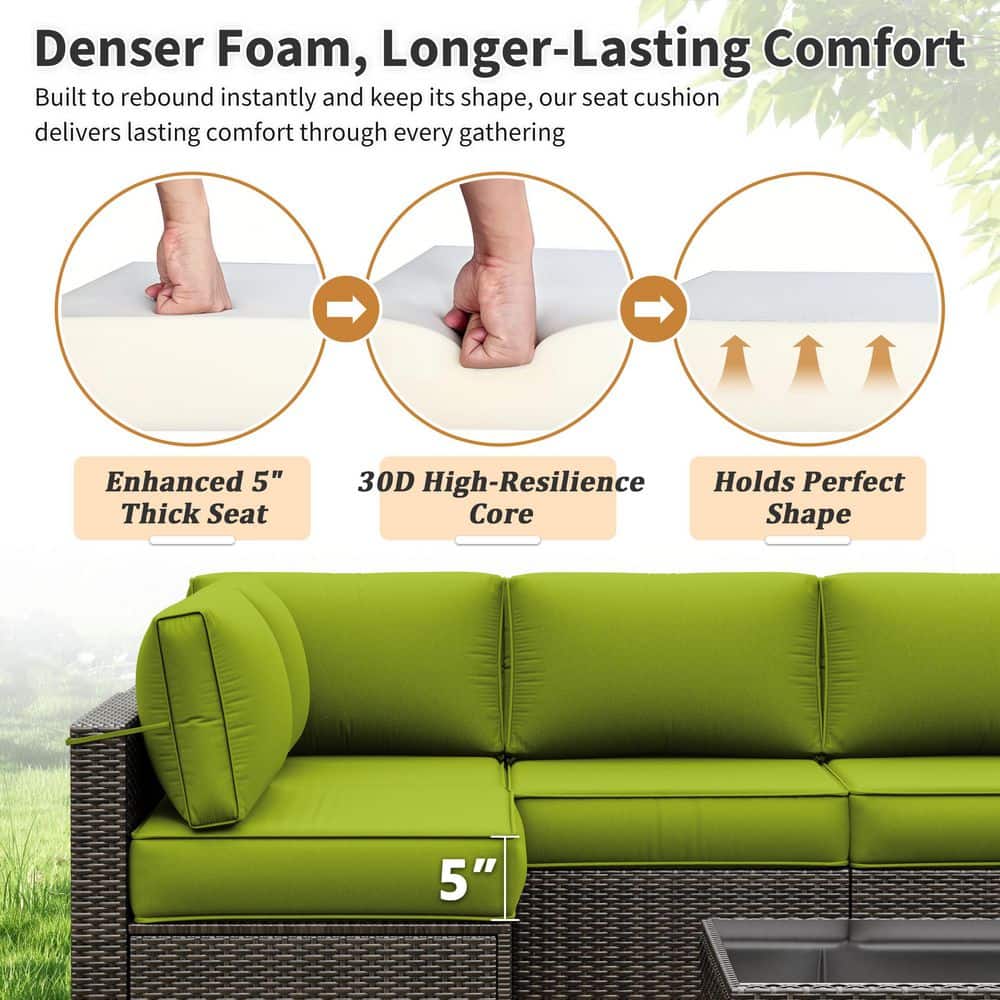 WNP cushion 14PCS Patio Sectional Cushion Set, 5" thickness