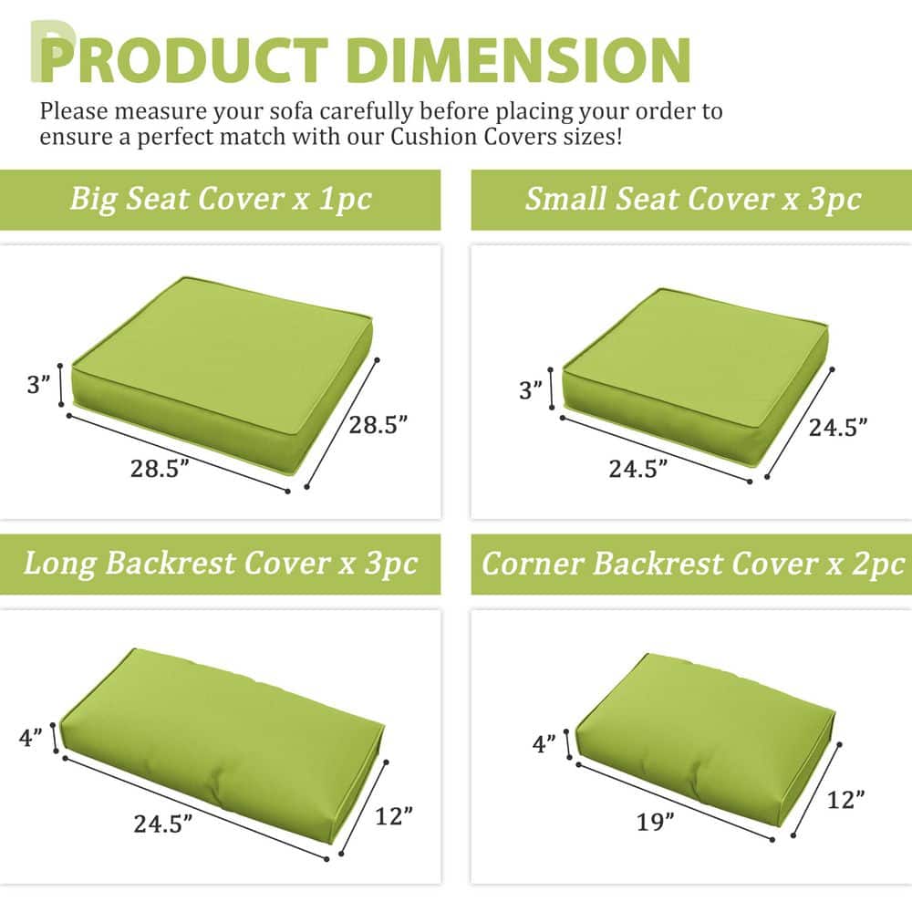 WNP cushion 9PCS Outdoor Replacement Cushion Covers for Patio Furniture