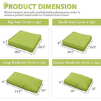 WNP cushion 9PCS Outdoor Replacement Cushion Covers for Patio Furniture