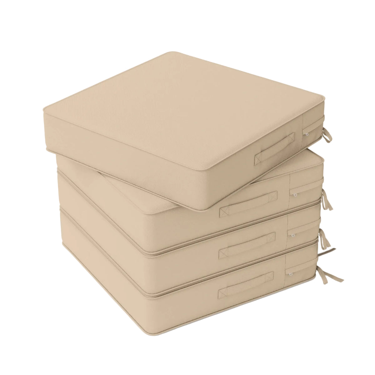 Sand outdoor seat cushions set of 4 with thick padding for patio chairs and outdoor furniture replacement.
