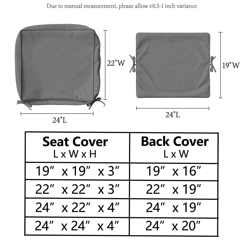 2 Pack Patio Cushion & Pillow Cover Set