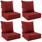 terra Red 4-piece outdoor deep seat cushion set with seat and back cushions for patio furniture.