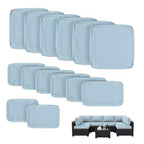 WNP cushion 14PCS Outdoor Replacement Cushion Covers for Patio Furniture Sky Blue