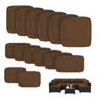 WNP cushion 14PCS Outdoor Replacement Cushion Covers for Patio Furniture Brown