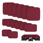 WNP cushion 14PCS Outdoor Replacement Cushion Covers for Patio Furniture Burgundy