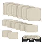 WNP cushion 14PCS Outdoor Replacement Cushion Covers for Patio Furniture Cream