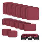 WNP cushion 14PCS Outdoor Replacement Cushion Covers for Patio Furniture Fuchsia Red