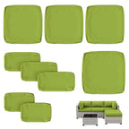 WNP cushion 9PCS Outdoor Replacement Cushion Covers for Patio Furniture Grass Green