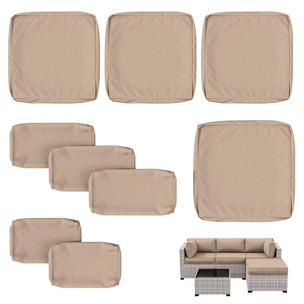 WNP cushion 9PCS Outdoor Replacement Cushion Covers for Patio Furniture Sand